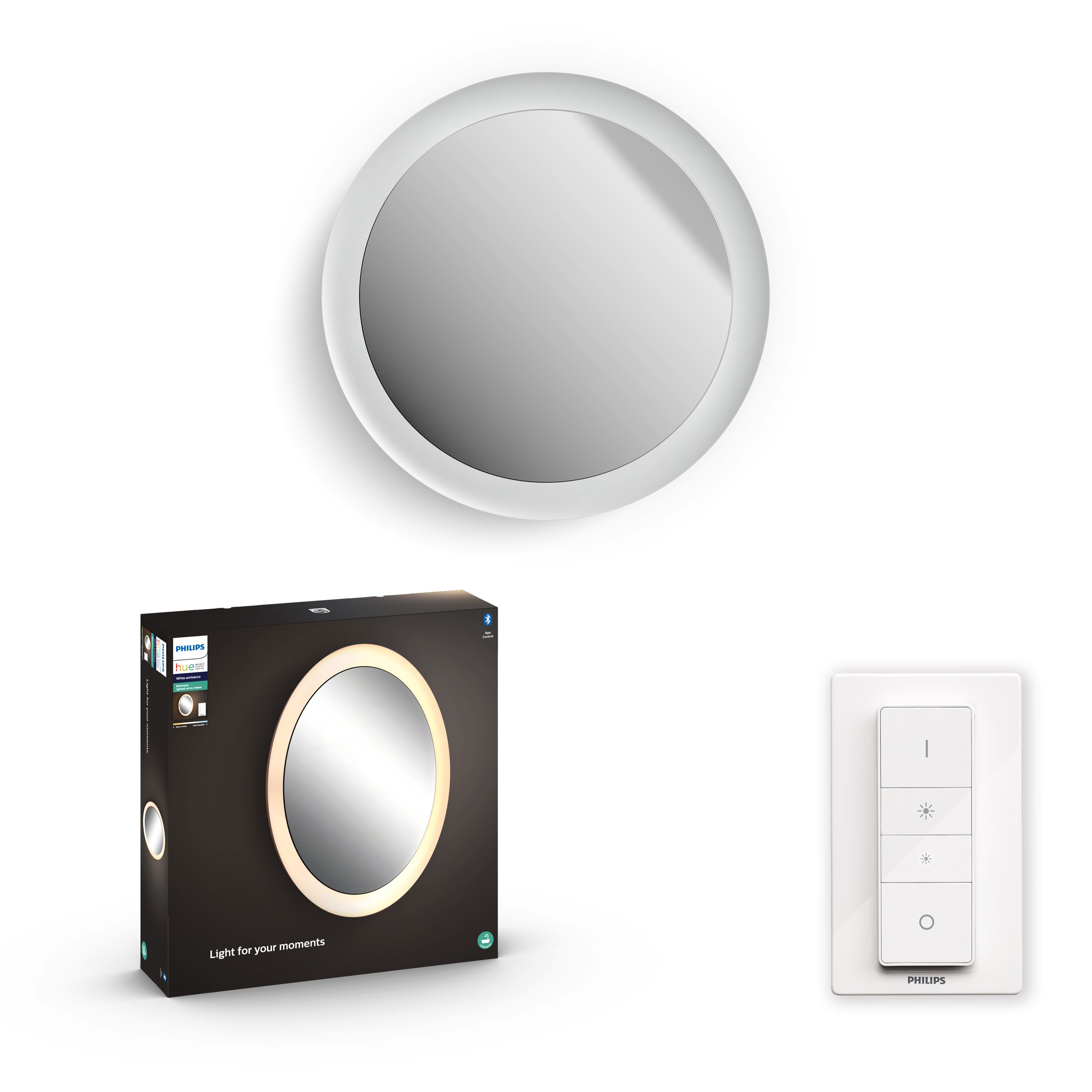 Philips Hue - Adore Hue wall lamp white 1x40W 24V - White Ambiance - Bluetooth Included dimmer switch