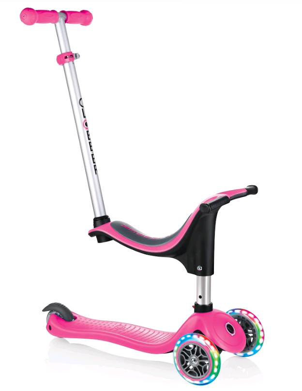 GLOBBER - Evo 4-in-1 Scooter with Lights - Pink (452-110-2 S)