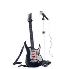 Elektrisk Guitar med Mikrofon og Mikrofonholder