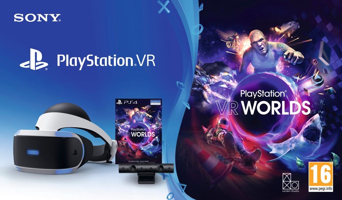 Playstation VR V2 MK5 + Camera V2 + VR Worlds (Voucher) (Nordic)