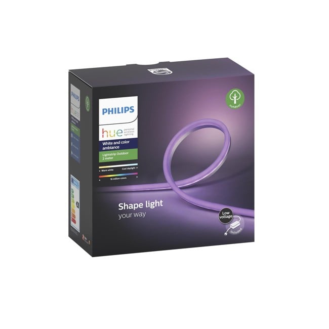 Philips Hue - Lightstrip Ulkona 2m - Valkoinen & Väriympäristö