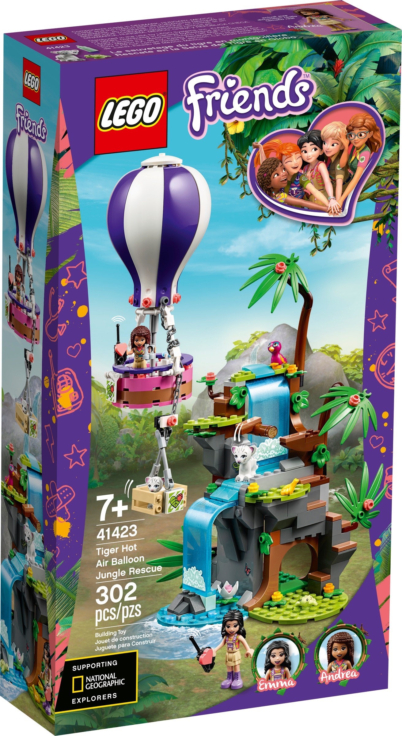 LEGO Friends - Tiger Hot Air Balloon Jungle Rescue (41423)