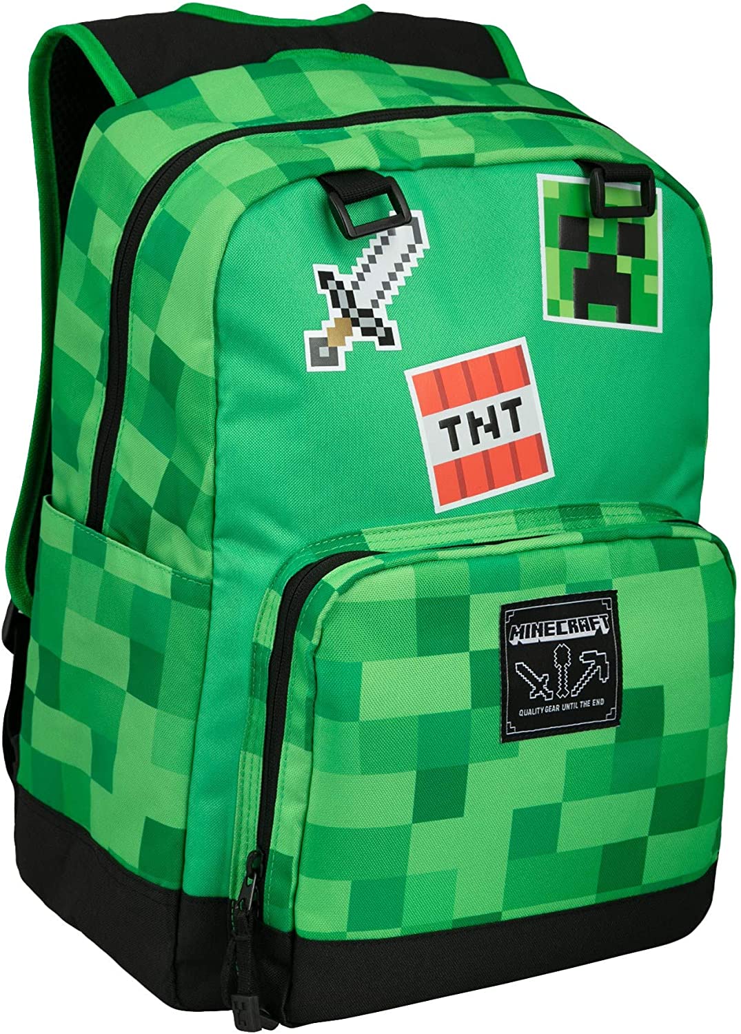 Minecraft 17 Survival Badges Backpack Green