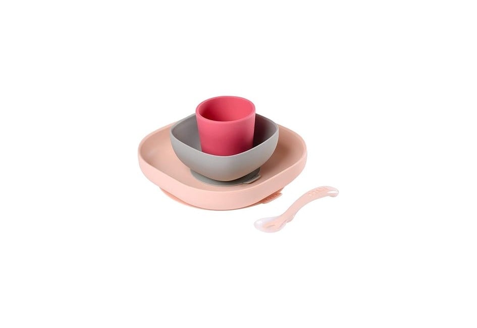 Béaba - Silicone Meal Set 4 Pcs - Pink