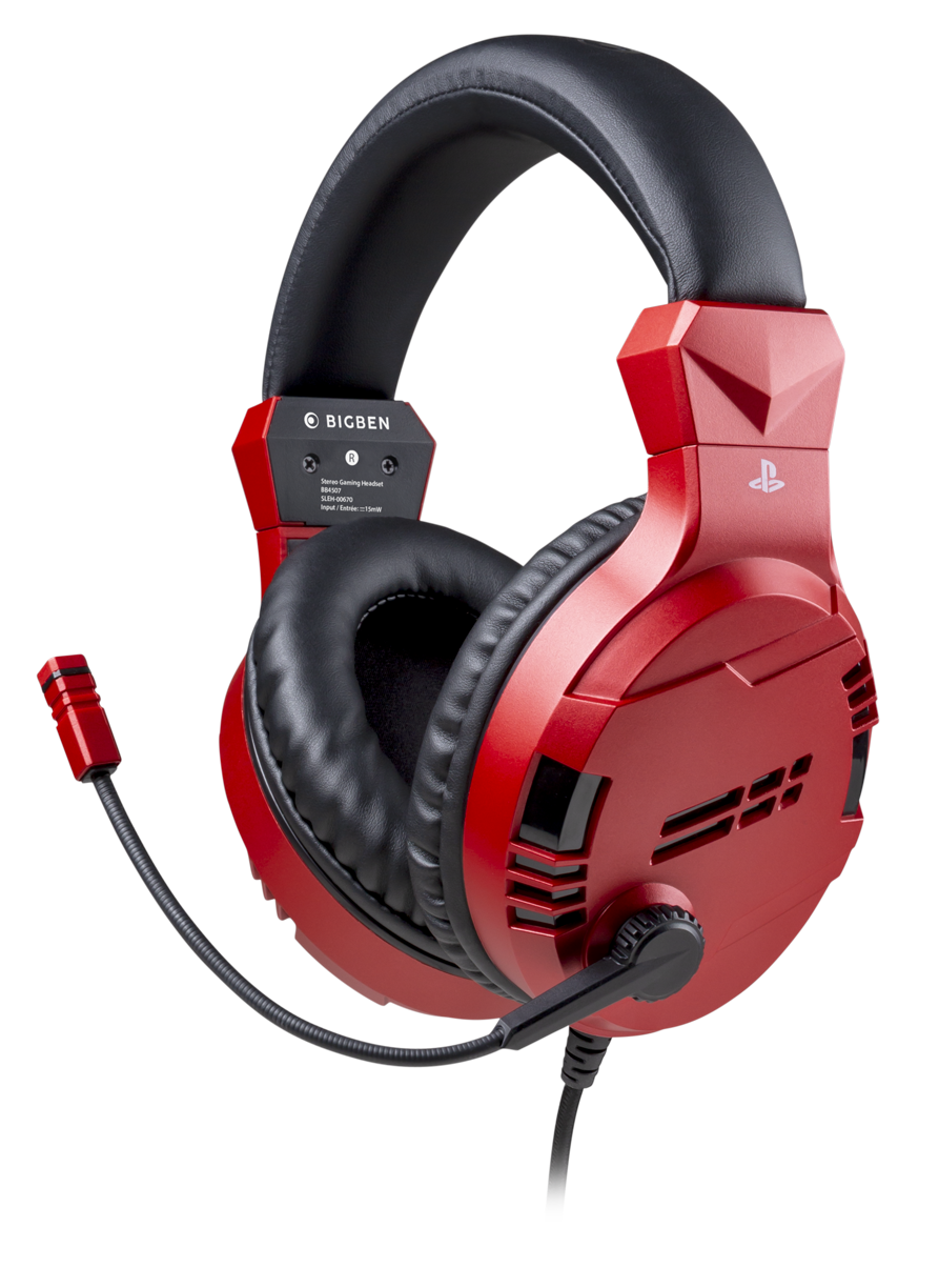 ﻿Playstation 4 HW Bigben Stereo Gaming Headset v3 (Red)