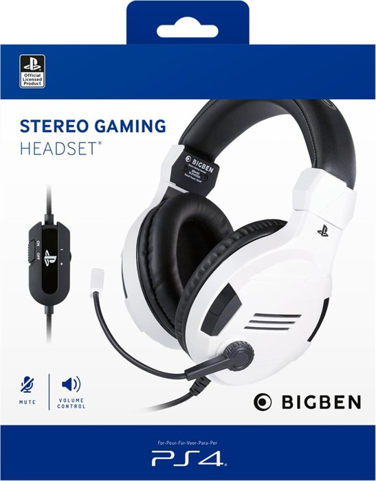 ﻿Playstation 4 HW Bigben Stereo Gaming Headset v3 (White)
