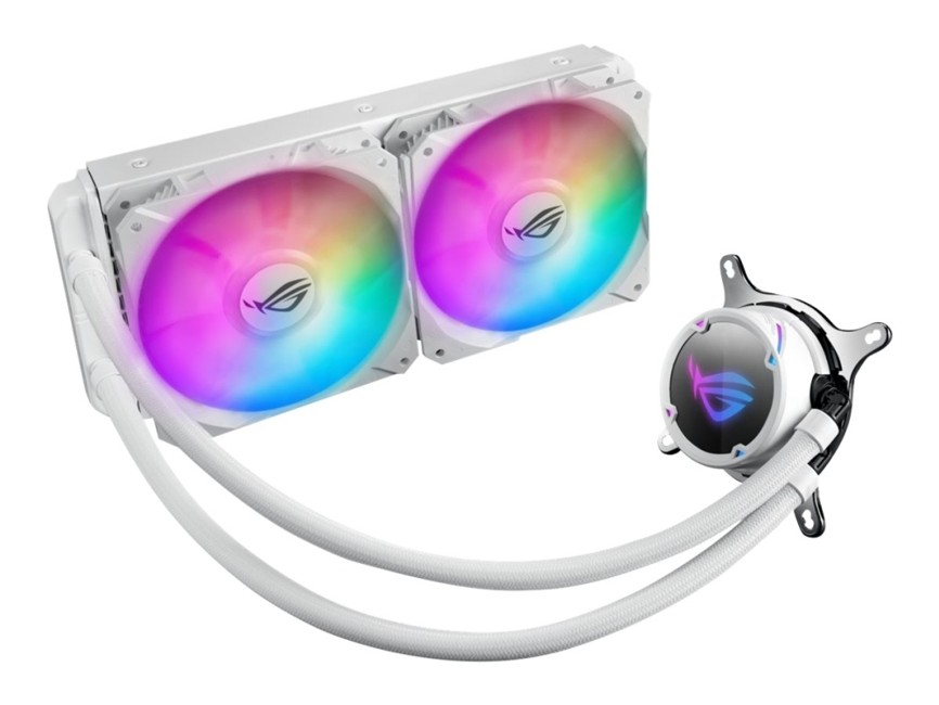 Asus - Rog Strix LC 240 RGB White Edition all-in-one liquid CPU cooler with Aura Sync