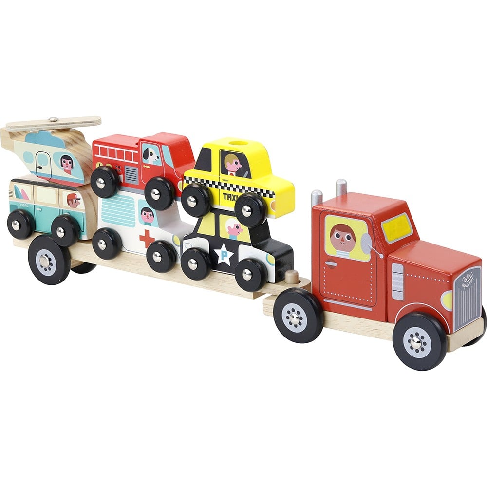 Vilac - Truck and trailer with stacking cars (7601) - Leker