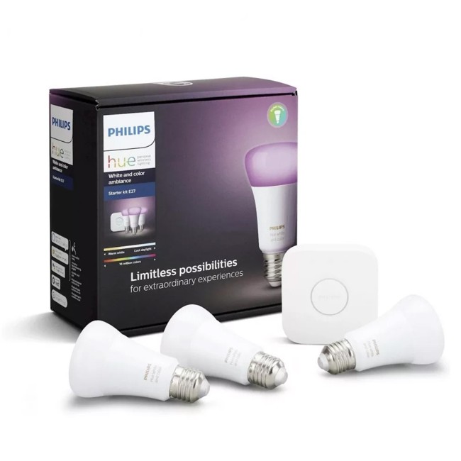 zz Philips Hue - 3xE27 + Bridge  - Starter Kit - White and Color Ambiance
