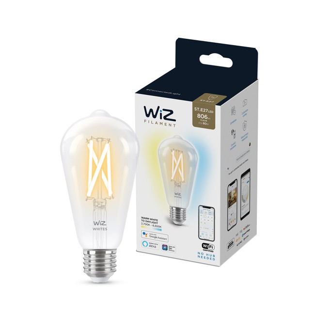 WiZ - Filament  ST64 Transparente Lampe E27 Einstellbares weißes Licht