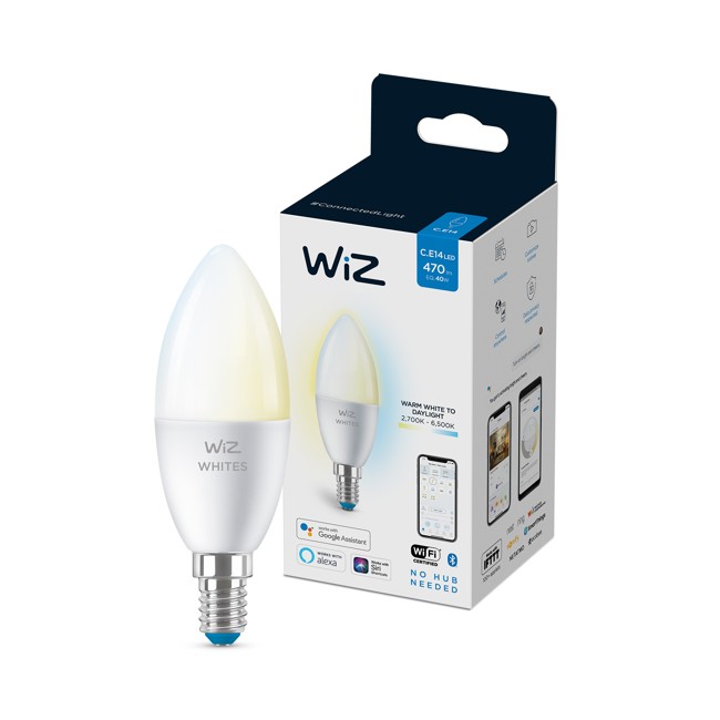 WiZ - C37 Candle E14 Tunable White för Smarta Hem