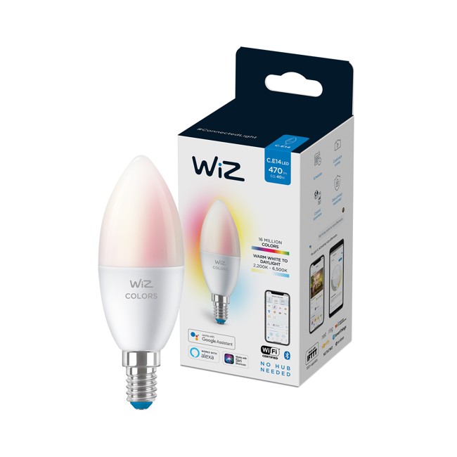 WiZ - C37 Ljus Päron E14 Färg och Justerbart Vitt - Smart Hem