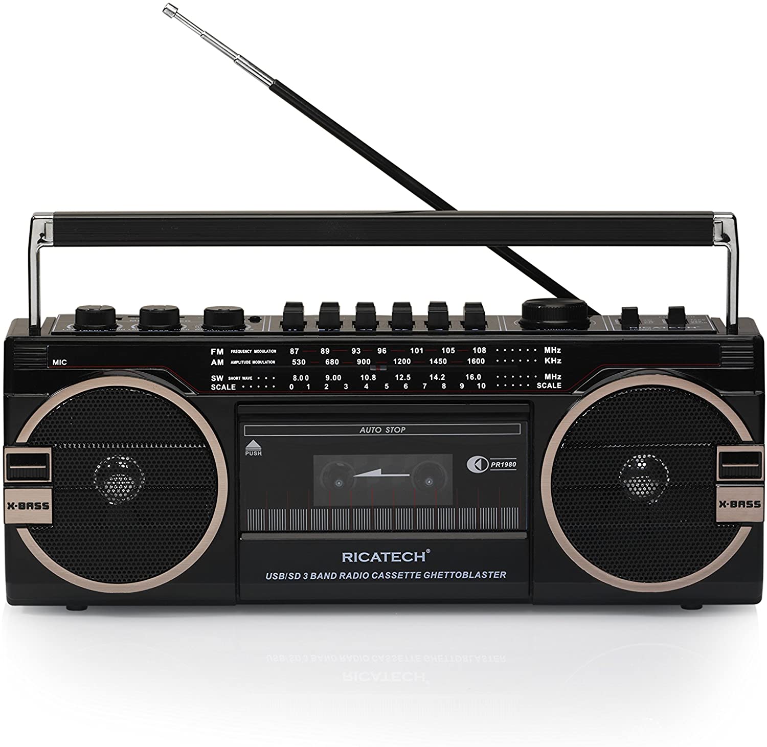 Ghettoblaster - Radio, USB, Cassette, (PR1980)