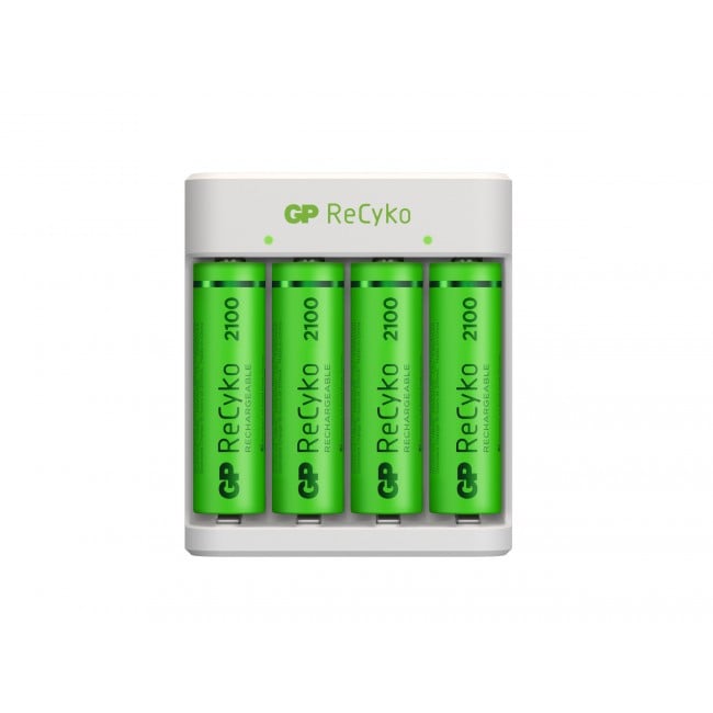 GP - ReCyko Battery Charger E411 USB - incl. 4 x AA 2100 mAh Batteries - Elektronikk