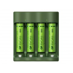 GP - ReCyko Everyday-batteriladar (USB), inkl. 4st AAA 850mAh NiMH-batterier