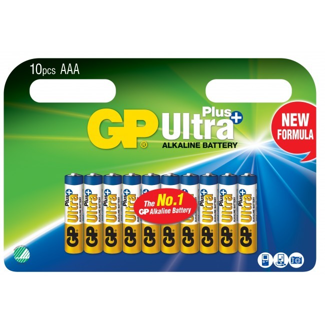 GP - Ultra Plus Alkaline 10-pakke - AAA Batterier