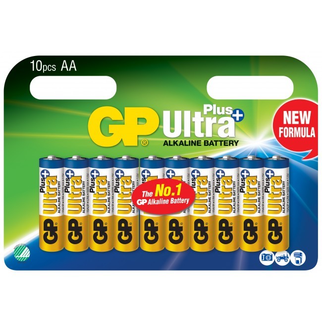 GP - Ultra Plus Alkaline 10-pakke - AA Batterier