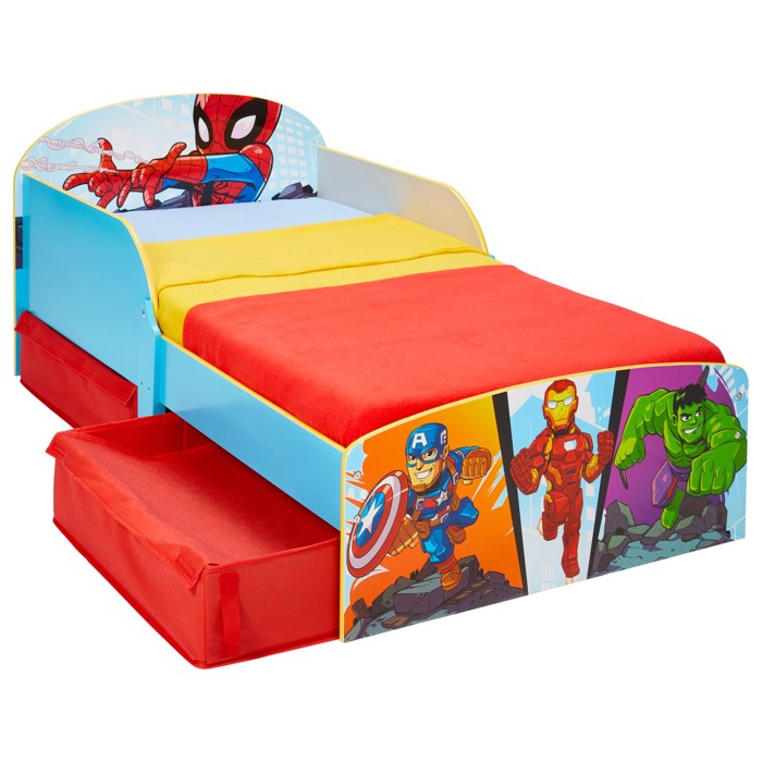 Marvel Superhero Adventures - Kids Toddler Bed with Storage (516MVL01EM)