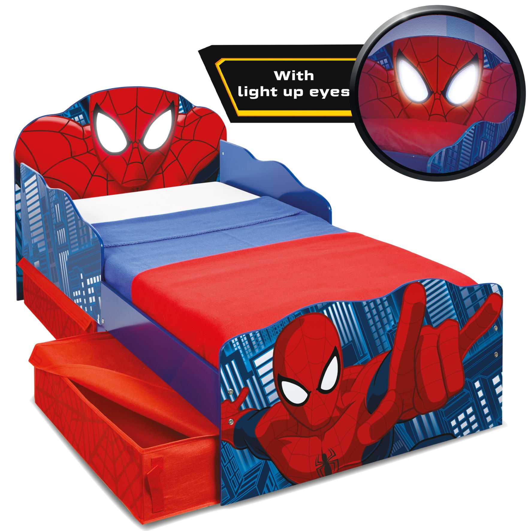 Spider-Man - Toddler Bed with light up eyes and storage (509SDR01EM)