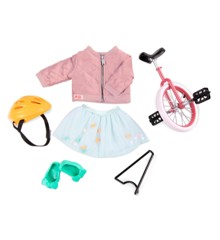 Our Generation - Deluxe Outfit -  Peppy in Pink with Unicycle (730300)