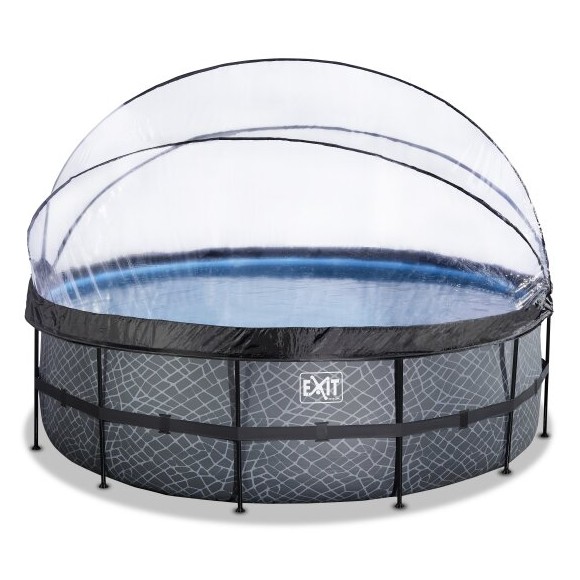 buy exit stone pool o450x122cm w dome filter pump grey 30 42 15 00