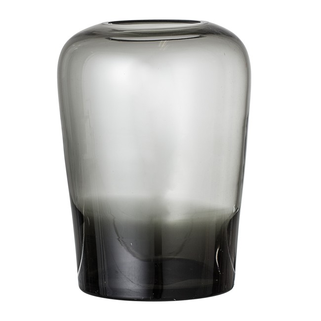 Bloomingville - Glas Vase Ø 13,5 cm - Grå