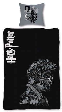 Bed Linen - Adult Size 140 x 200 cm - Glow in The Dark - Harry Potter (HP032-CS)