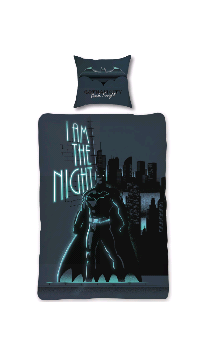 Bed Linen - Adult Size 140 x 200 cm - Glow in The Dark - Batman (BAT013 – CS)