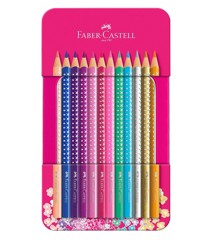 Faber-Castell - Sparkle Buntstifte Metalletui mit 12 Sparkle Buntstiften (201737)