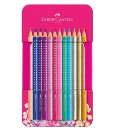 Faber-Castell - Sparkle Buntstifte Metalletui mit 12 Sparkle Buntstiften (201737)