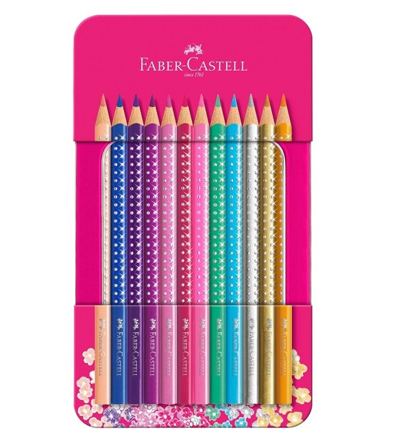 Faber-Castell - Sparkle farveblyanter ,12 stk i tinæske (201737)