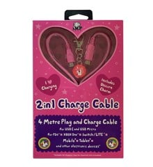 2in1 4m Pink Charge Cable with Unicorn Charm Pink