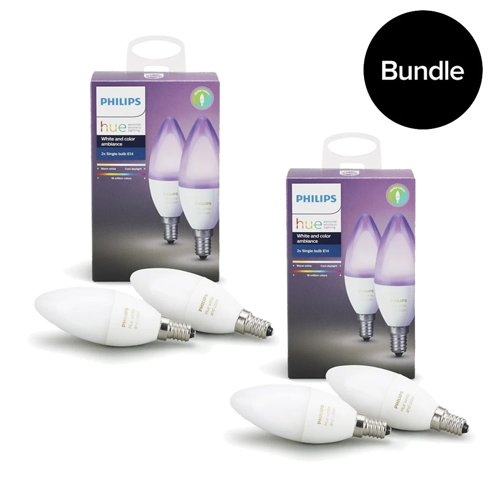 Philips Hue - 2X E14 2-Pack Bulb -  White and Color Ambiance - Bundle