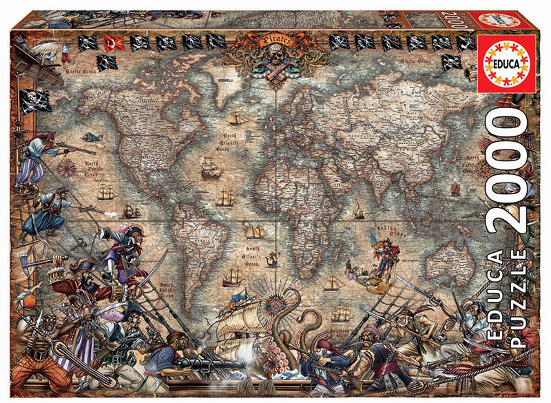 Educa - Puzzle 2000 - Pirates Map (018008)