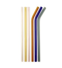 Kikkerland - Straw Colorful Reusable Glass 6 pcs (cu279)