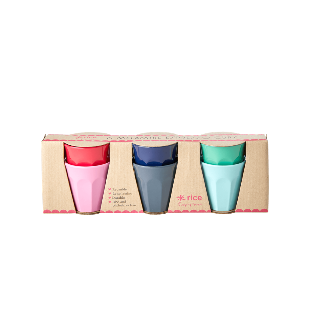 Rice - 6 Melamine Espresso Cups - Believe in Red Lipstick