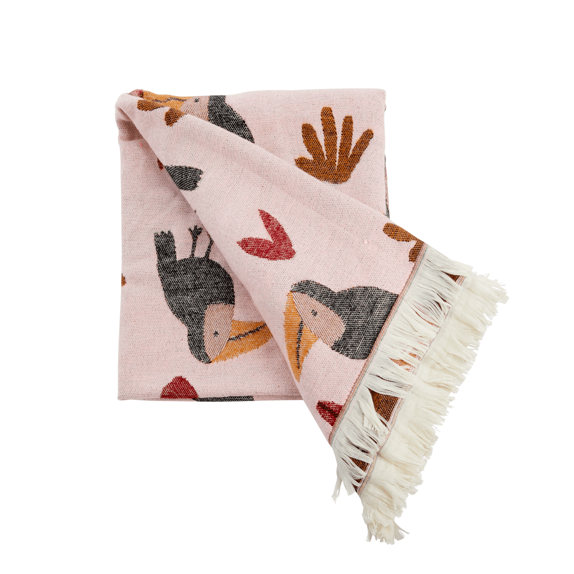 Rice - Blanket w. Toucan - Soft Pink