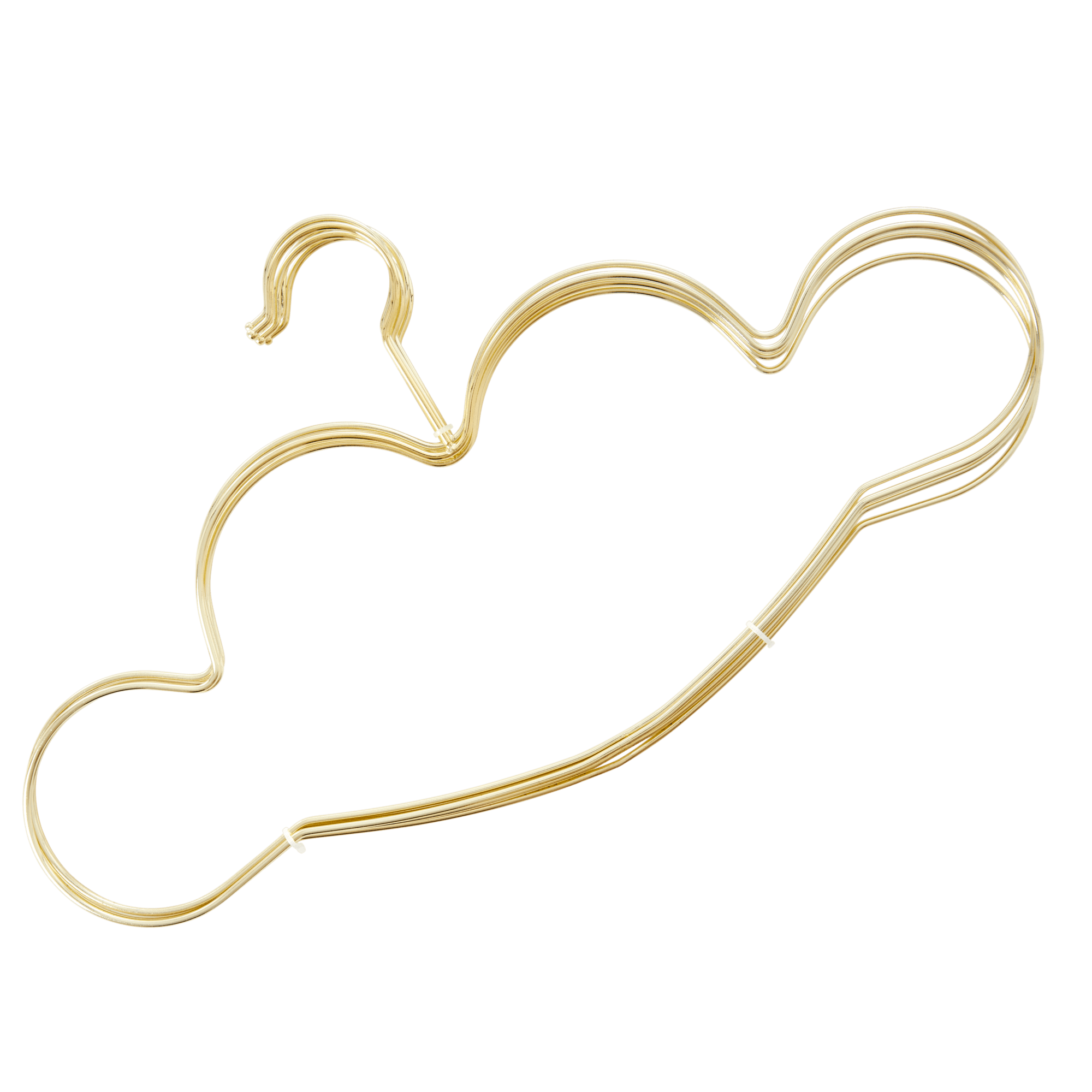 Rice - Metal Cloud Shaped Clothes Hangers in Gold - Set of 5 - Large