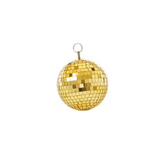 Rice - Guld Disko Kugle - 15 cm