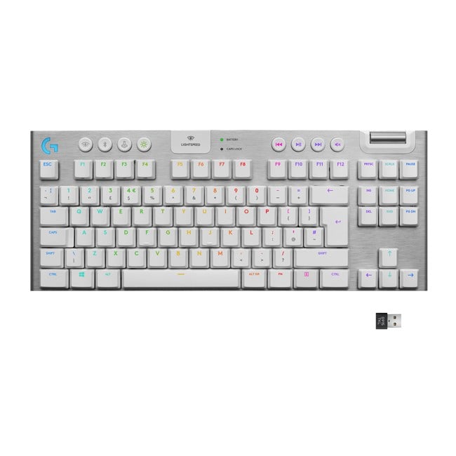 zzLogitech - G915 TKL Tenkeyless LIGHTSPEED Gaming Keyboard - WHITE -TACTILE SWITCH (Nordic)