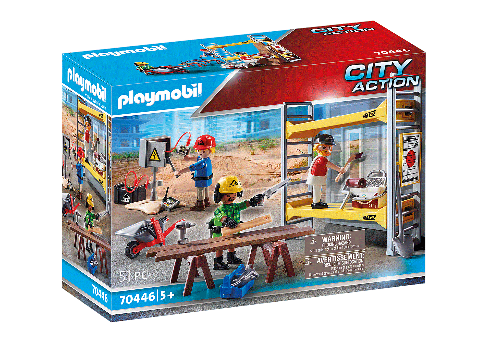 Playmobil - Byggnadsställning med hantverkare (70446)