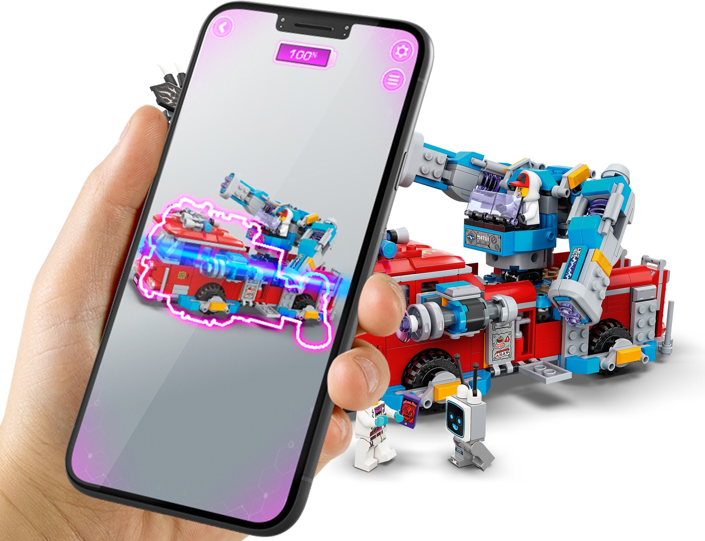 App-Driven Ghost-Hunting Kit Augmented Reality Includes a Mecha Robot LEGO Hidden Side Phantom Fire Truck 3000 70436 New 2020 5 Minifigures and a Harbinger Figure AR Fire Truck Toy 760 Pieces