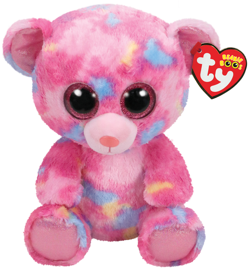 Ty Plush - Beanie Boos - Franky the Multicolored Bear (Medium) (TY36420)