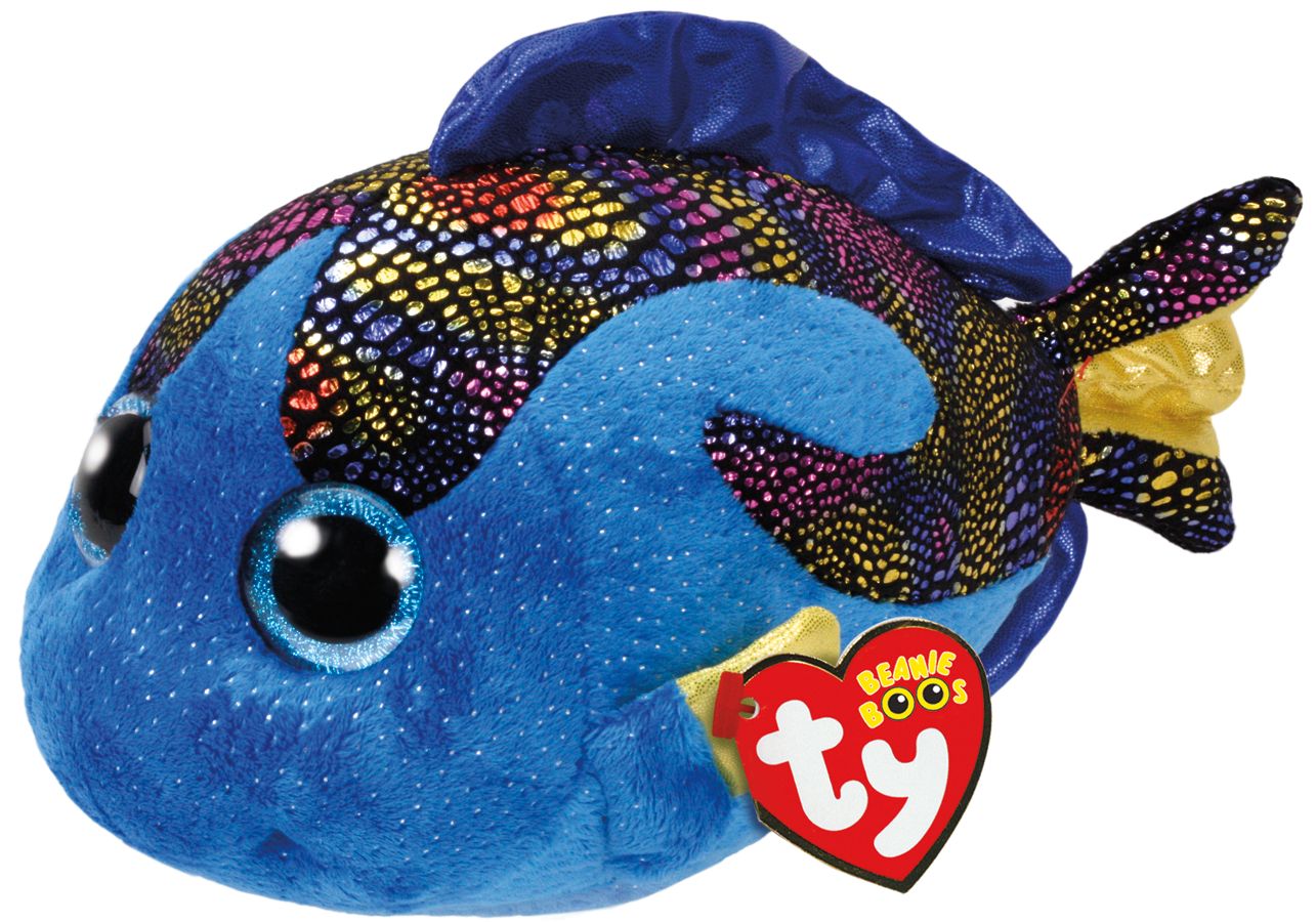 Ty Plush - Beanie Boos - Aqua the Blue Fish (Medium) (TY37149)