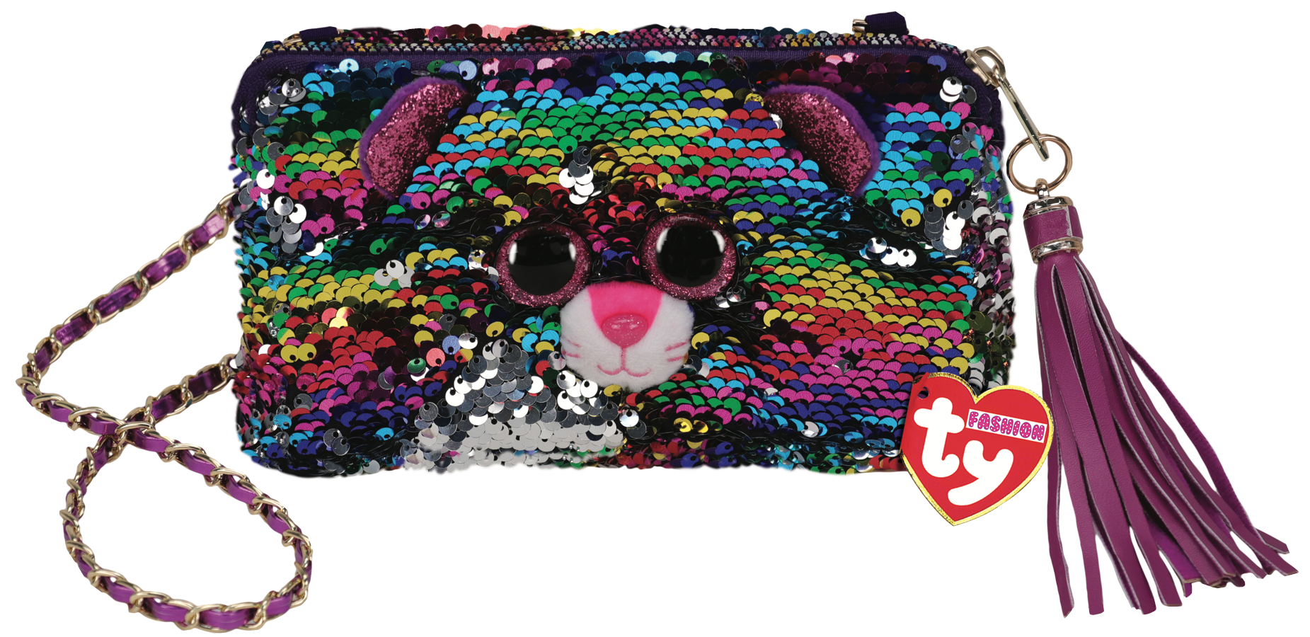 Ty Plush - Sequin Square Purse - Dotty the Leopard (TY95145)