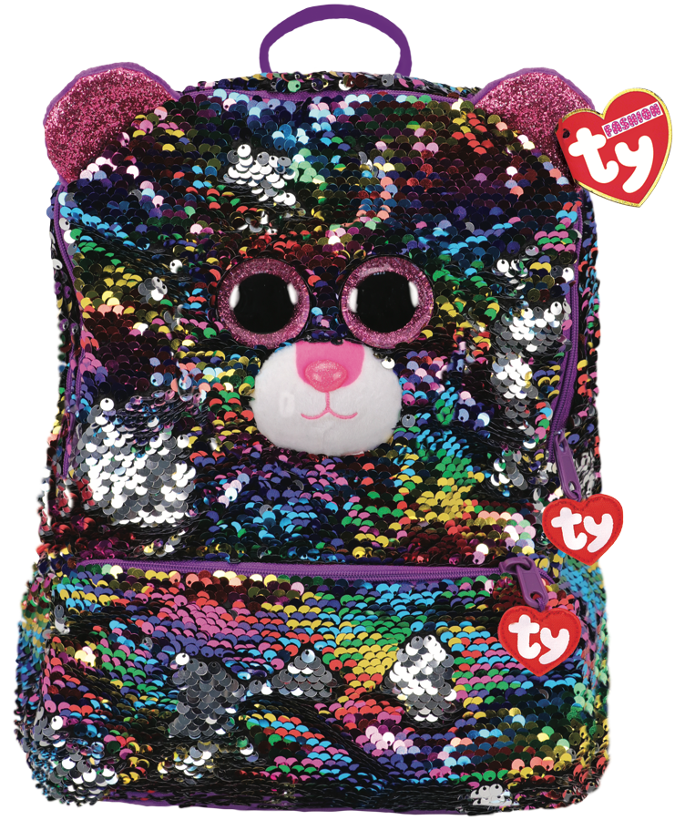 Ty Plush - Sequin Square Backpack - Dotty the Leopard (TY95045)