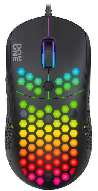DON ONE - GM200 RGB - letvægts Gamer mus med LED lys - Sort (PMX 3325)