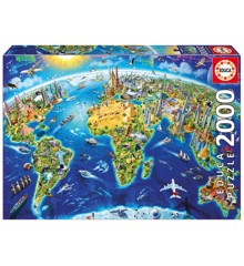 Educa - Puzzle 2000 - World Landmarks Globus (017129)