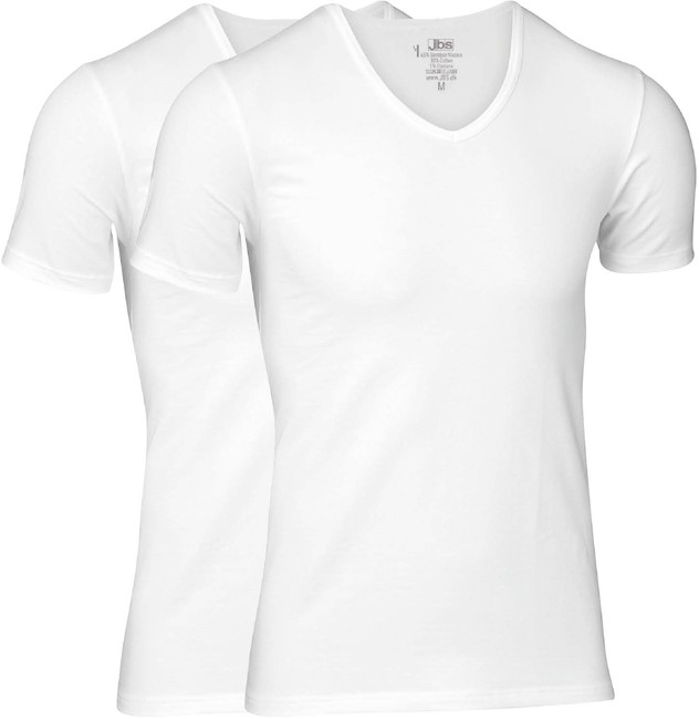 JBS - 2-pack V-Neck Bambus T-Shirt Hvid