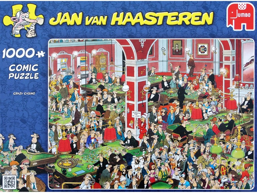 Jan Van Haasteren - Crazy Casino - Puslespil 1000 brikker (81453B)